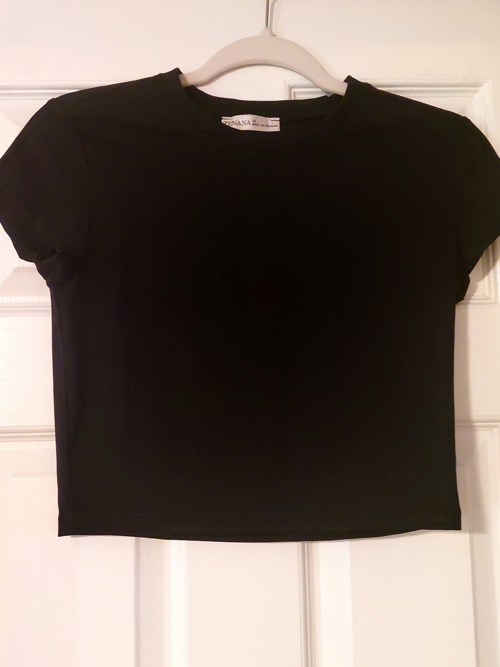 Zenana Black Short Sleeve Crop Tee